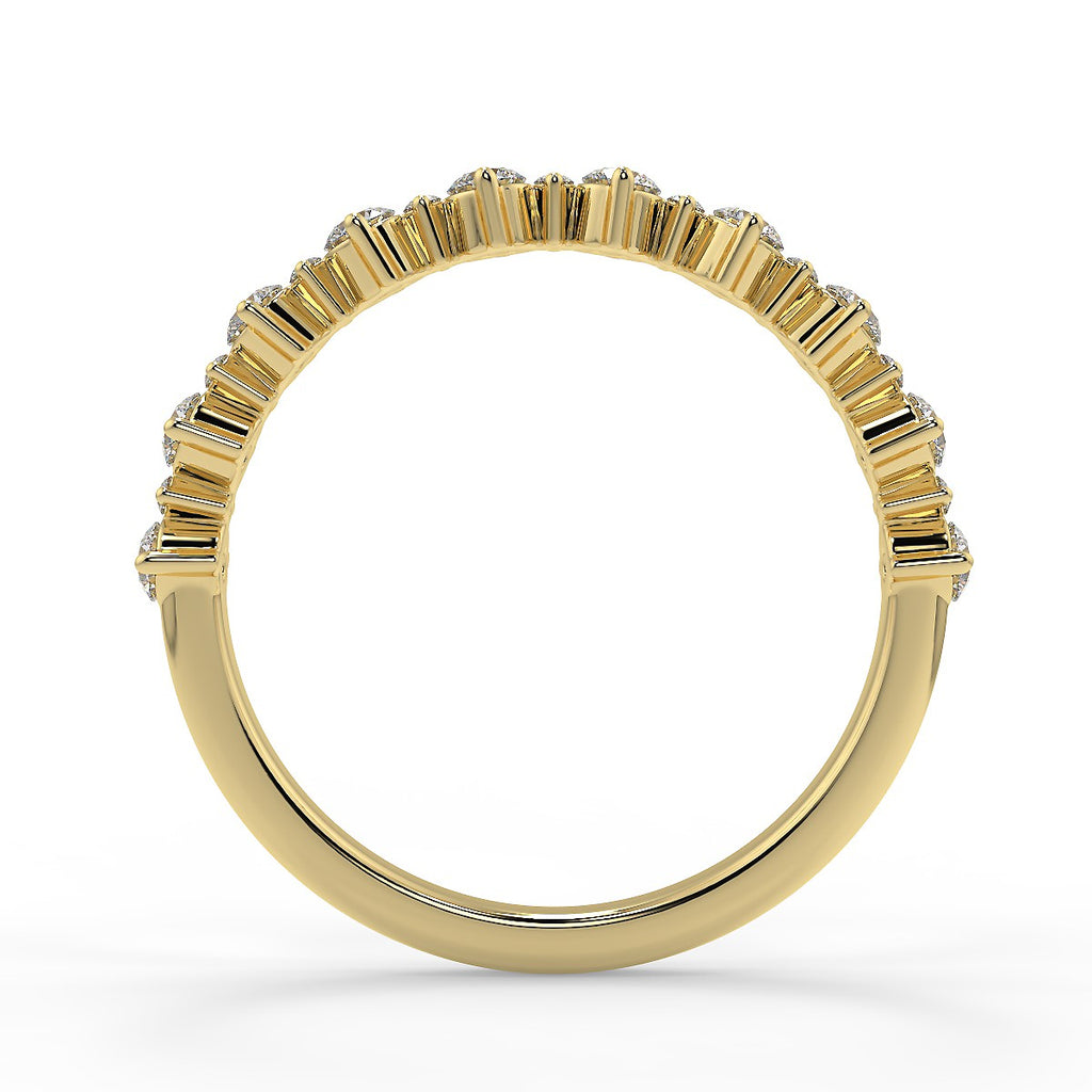 Cluster Style Wedding Band Featuring 0.64 TCW Round Moissanite 4