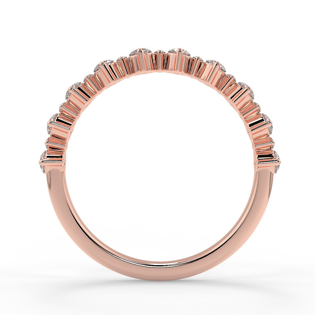 Cluster Style Wedding Band Featuring 0.64 TCW Round Moissanite 8