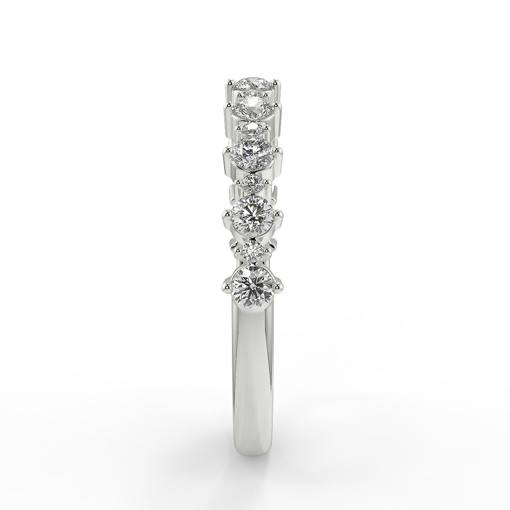 Cluster Style Wedding Band Featuring 0.64 TCW Round Moissanite 3