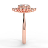 Cluster Engagement Ring Featuring 0.84 CT Oval Moissanite 9