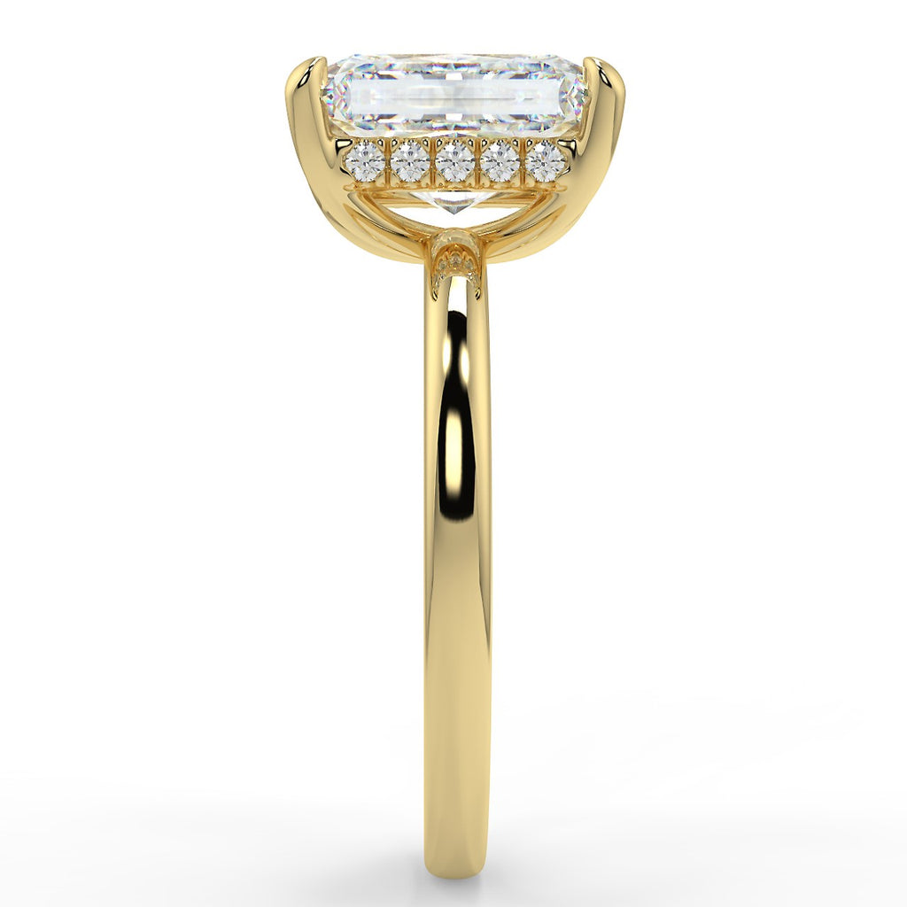 Hidden Halo Engagement Ring Featuring 2.50 CT Radiant Moissanite 3