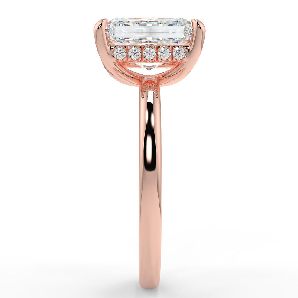 Hidden Halo Engagement Ring Featuring 2.50 CT Radiant Moissanite 6