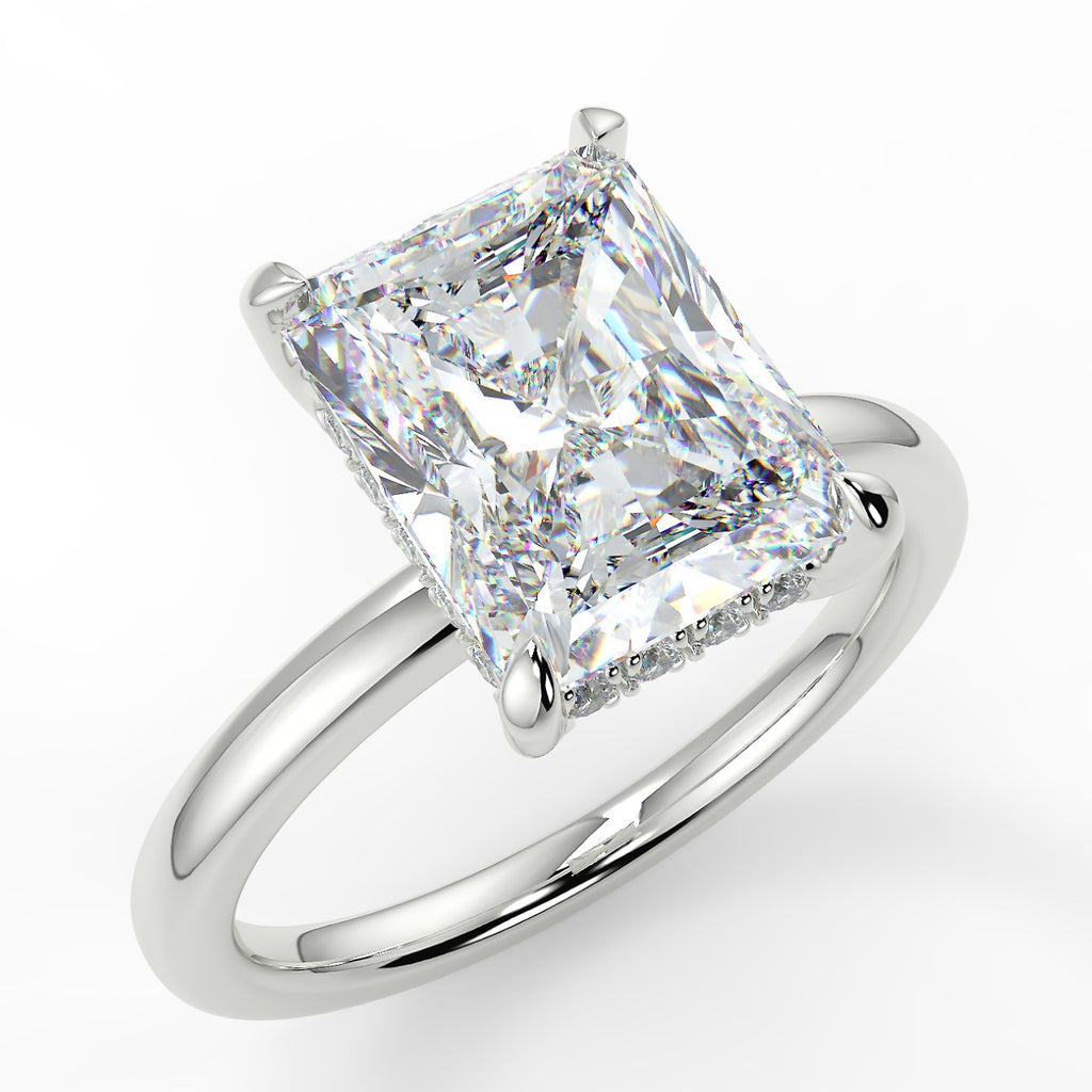 Hidden Halo Engagement Ring Featuring 2.50 CT Radiant Moissanite 7