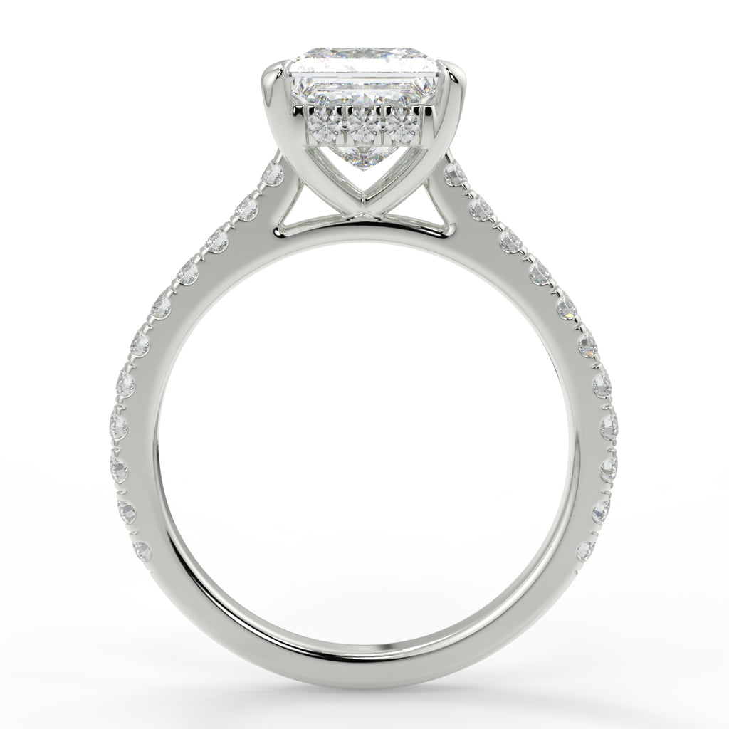 Hidden Halo Engagement Ring Featuring 1.35 CT Princess Moissanite 5