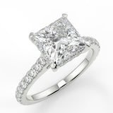 Hidden Halo Engagement Ring Featuring 1.35 CT Princess Moissanite 4