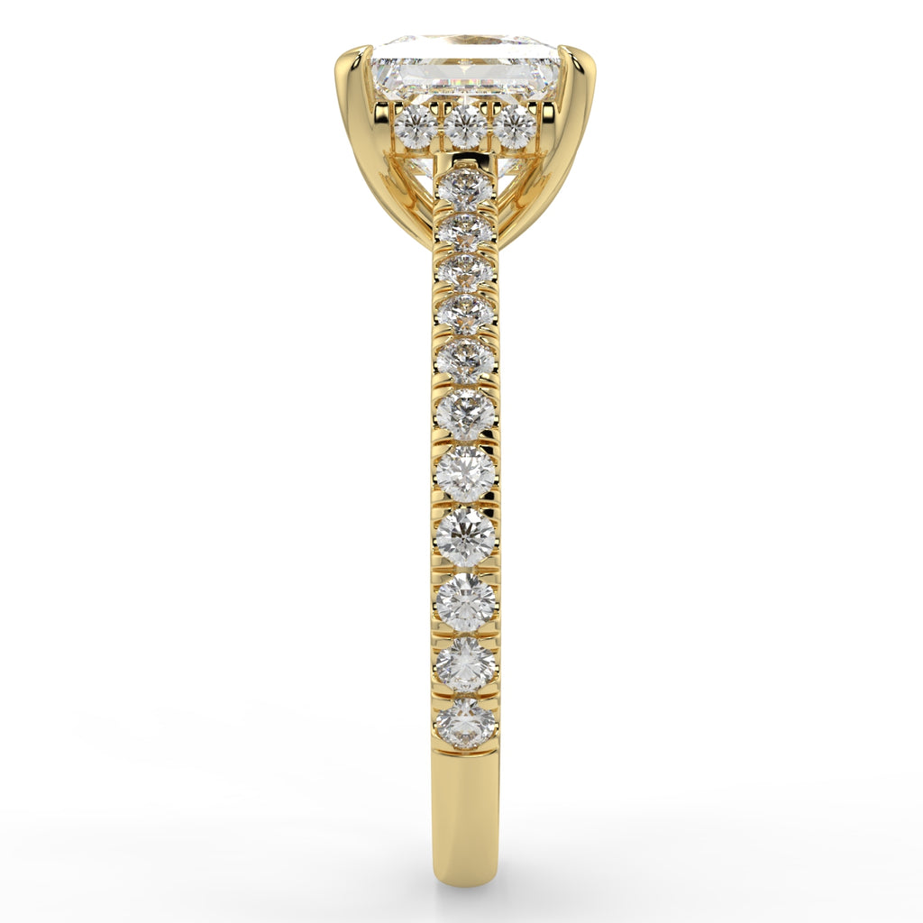 Hidden Halo Engagement Ring Featuring 1.35 CT Princess Moissanite 3