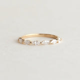 Half Eternity Wedding Band Featuring 0.70 TCW Marquise Moissanite 1
