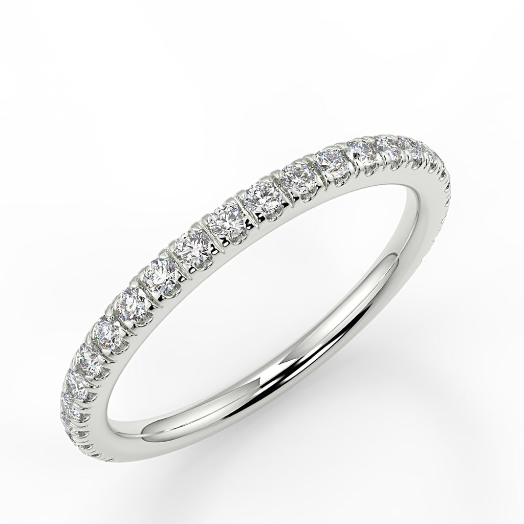 Half Eternity Wedding Band Featuring 0.26 TCW Round Moissanite 1