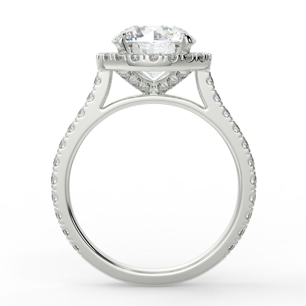 Halo Engagement Ring Featuring 2.0 CT Round Moissanite 5