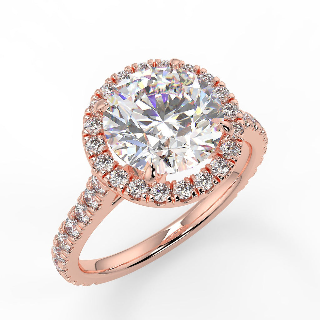 Halo Engagement Ring Featuring 2.0 CT Round Moissanite 7