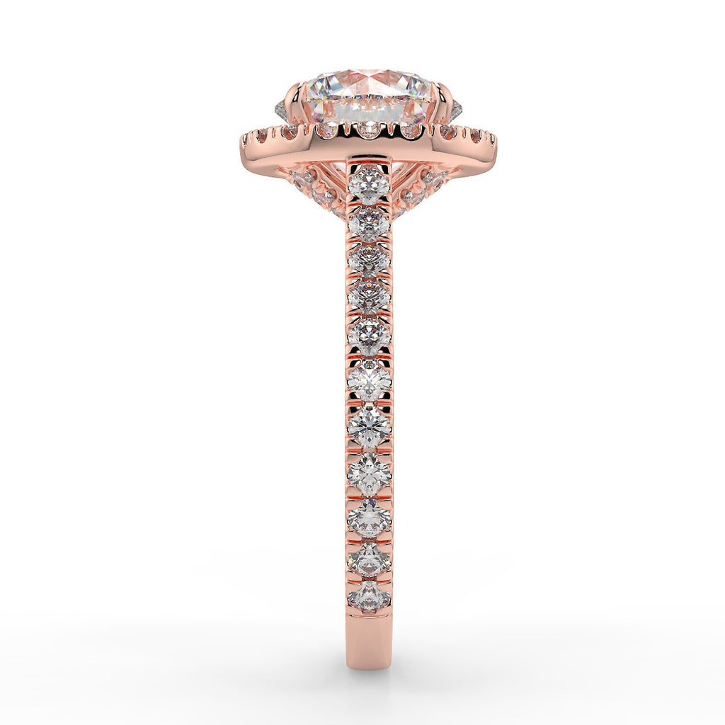 Halo Engagement Ring Featuring 2.0 CT Round Moissanite 9