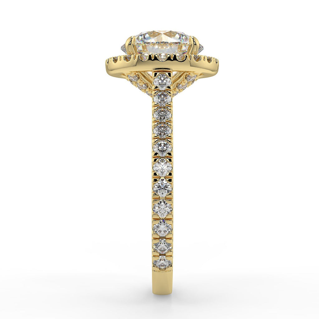 Halo Engagement Ring Featuring 2.0 CT Round Moissanite 3