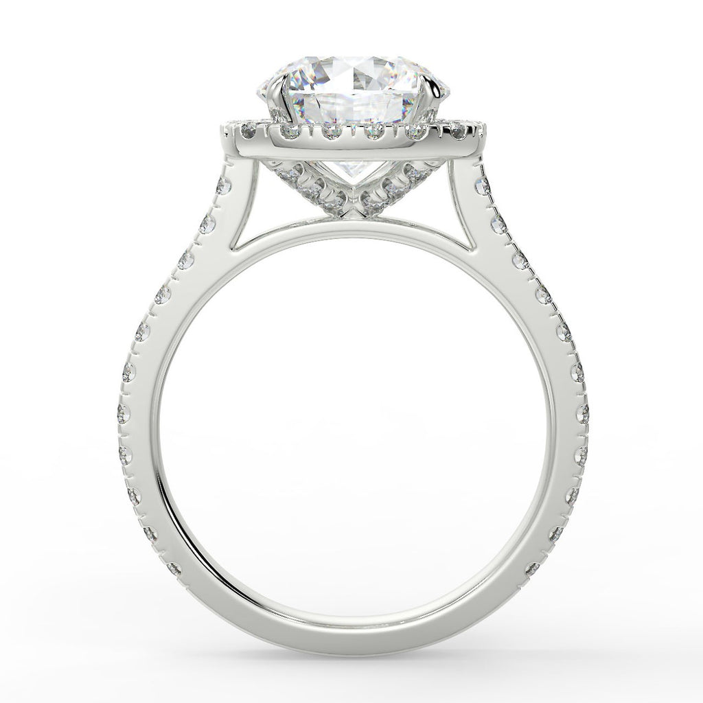 Halo Pave Engagement Ring Featuring 2.0 CT Round Moissanite 3
