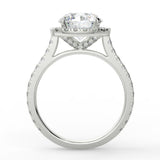 Halo Pave Engagement Ring Featuring 2.0 CT Round Moissanite 3