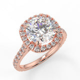 Halo Pave Engagement Ring Featuring 2.0 CT Round Moissanite 9