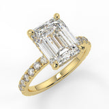 Hidden Halo Engagement Ring Featuring 2.53 CT Emerald Moissanite 4