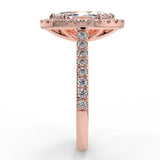 Halo Engagement Ring Featuring 0.9 CT Marquise Moissanite 9