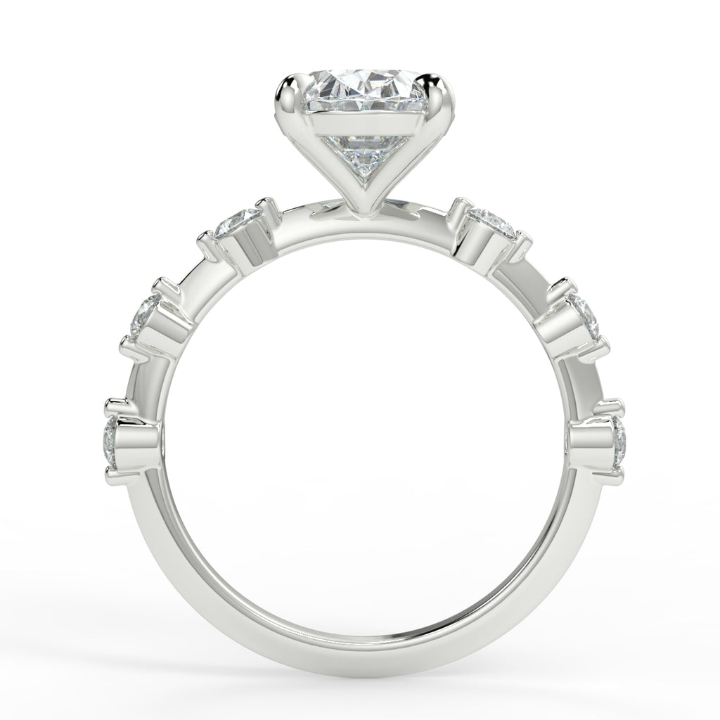 Dainty Pave Engagement Ring Featuring 1.91 CT Oval Moissanite 5