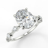 Dainty Pave Engagement Ring Featuring 1.91 CT Oval Moissanite 4