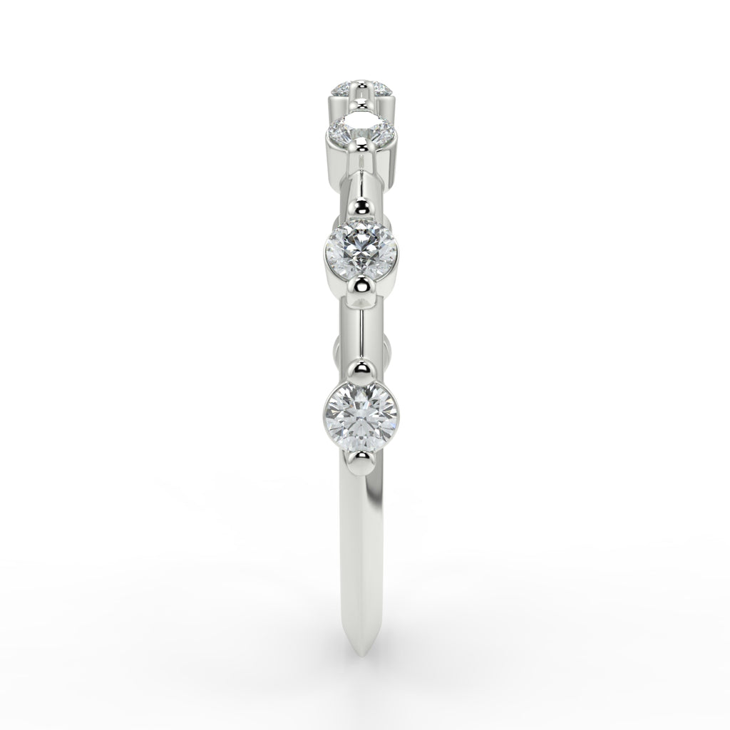 Dainty Pave Wedding Band Featuring 0.28 TCW Round Moissanite 3