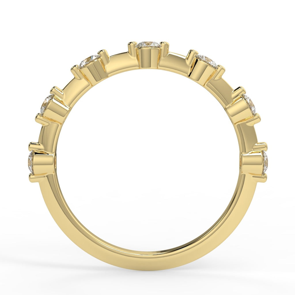 Dainty Pave Wedding Band Featuring 0.28 TCW Round Moissanite 6