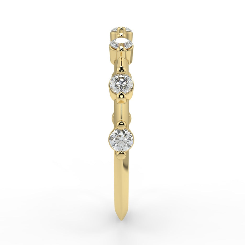 Dainty Pave Wedding Band Featuring 0.28 TCW Round Moissanite 7