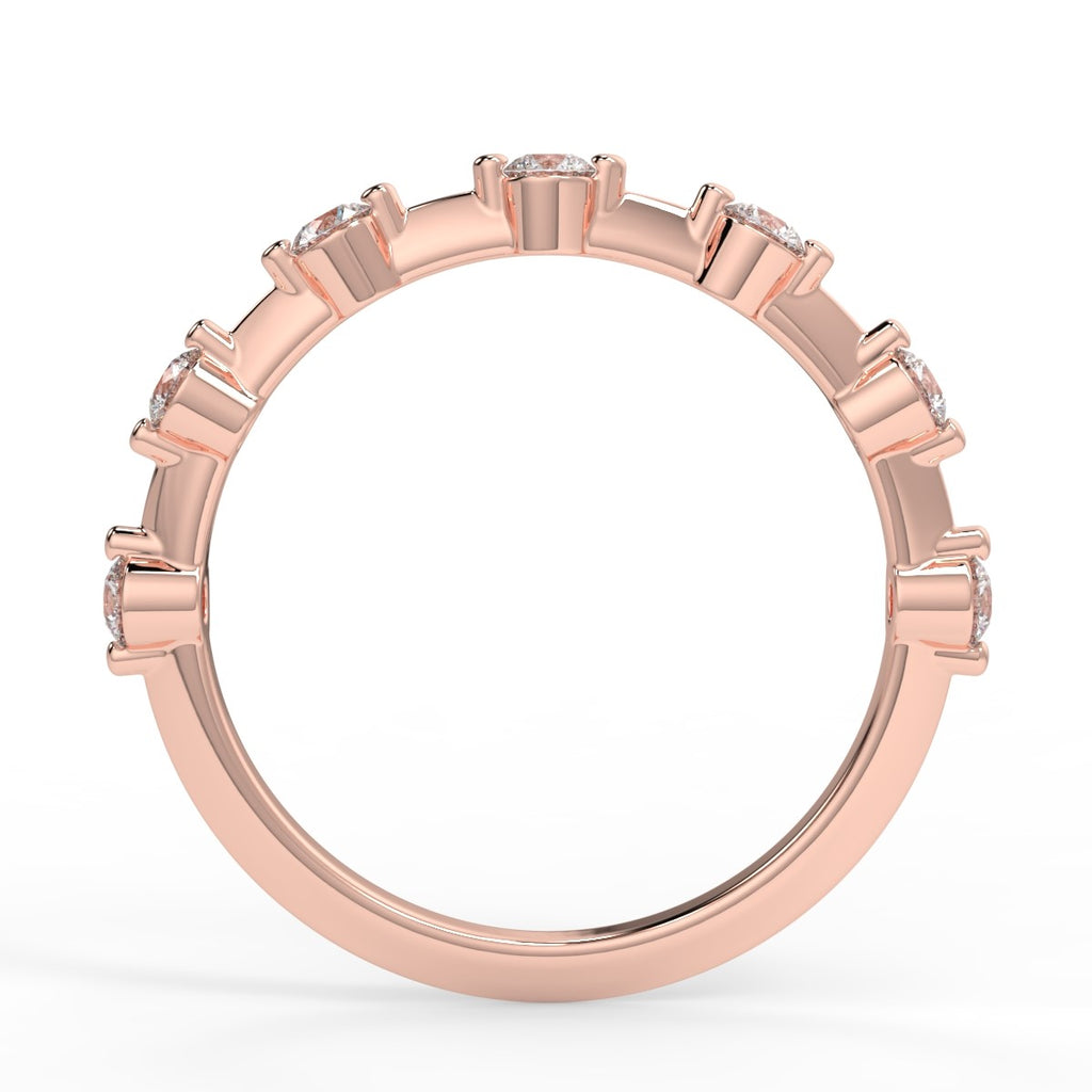 Dainty Pave Wedding Band Featuring 0.28 TCW Round Moissanite 8