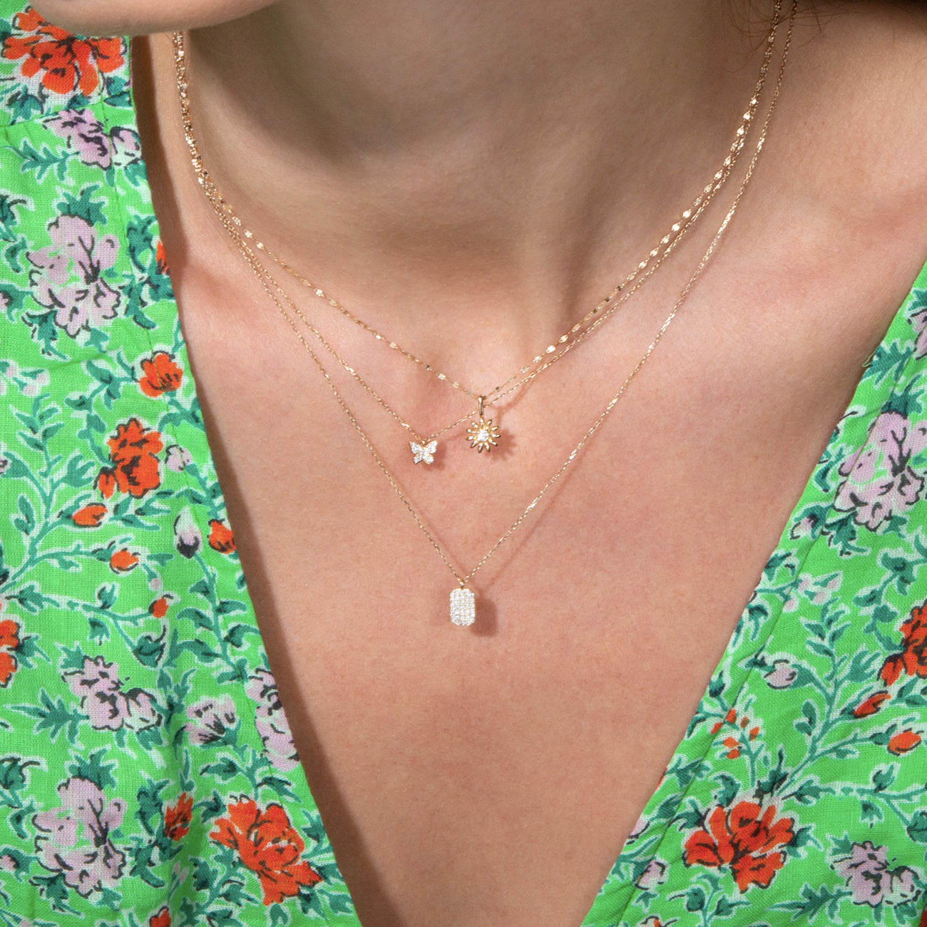 Butterfly Necklace 0.15 TCW Round Shape Moissanite 2