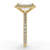 Halo Engagement Ring Featuring 2.53 CT Emerald Moissanite 4