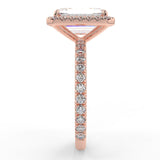 Halo Engagement Ring Featuring 2.53 CT Emerald Moissanite 6