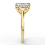 2.53 CT Emerald Moissanite Three Stone Engagement Ring - farrellouise