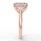 2.53 CT Emerald Moissanite Three Stone Engagement Ring - farrellouise