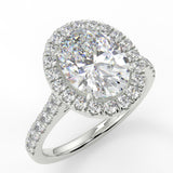 Halo Engagement Ring Featuring 1.91 CT Oval Moissanite 4