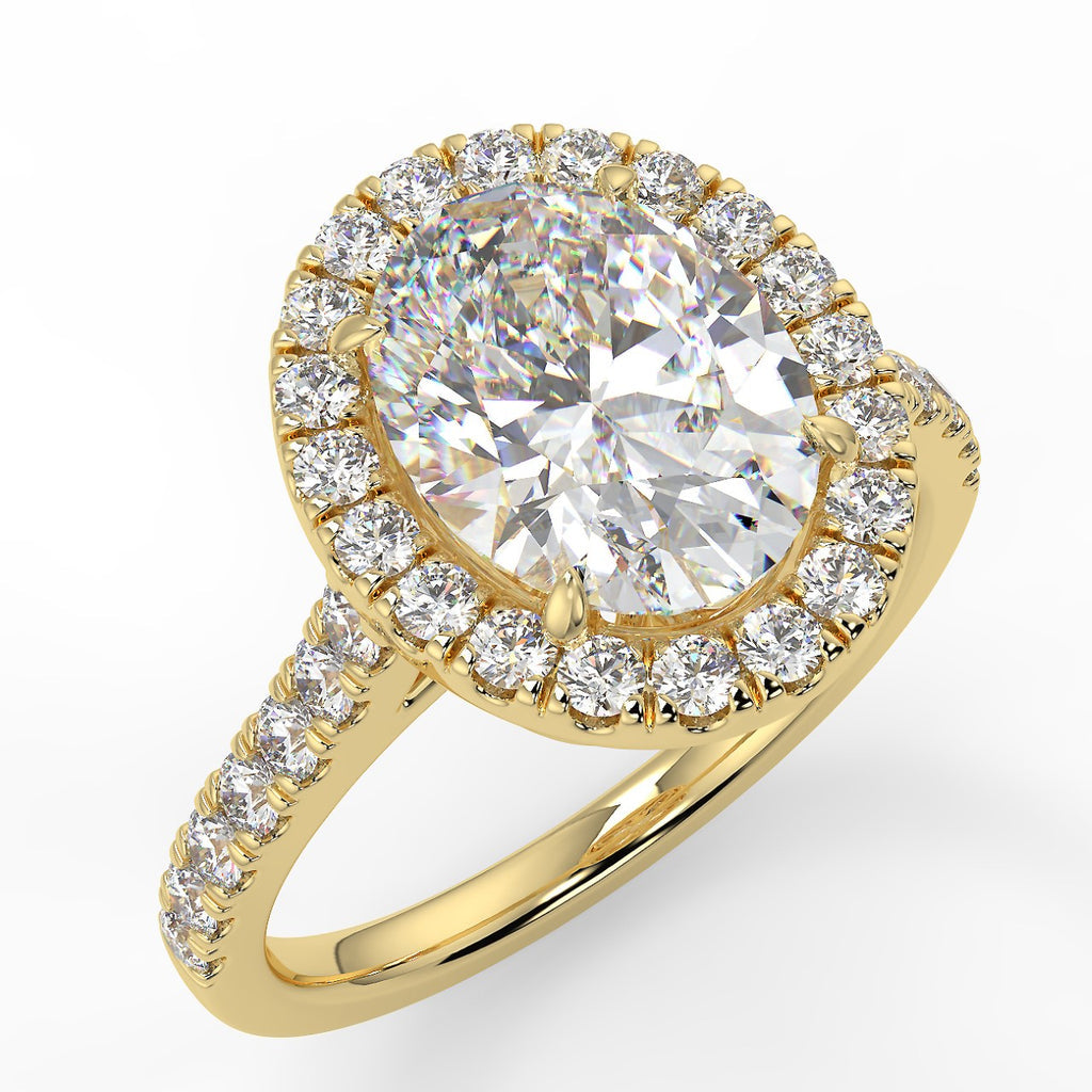 Halo Engagement Ring Featuring 1.91 CT Oval Moissanite 1