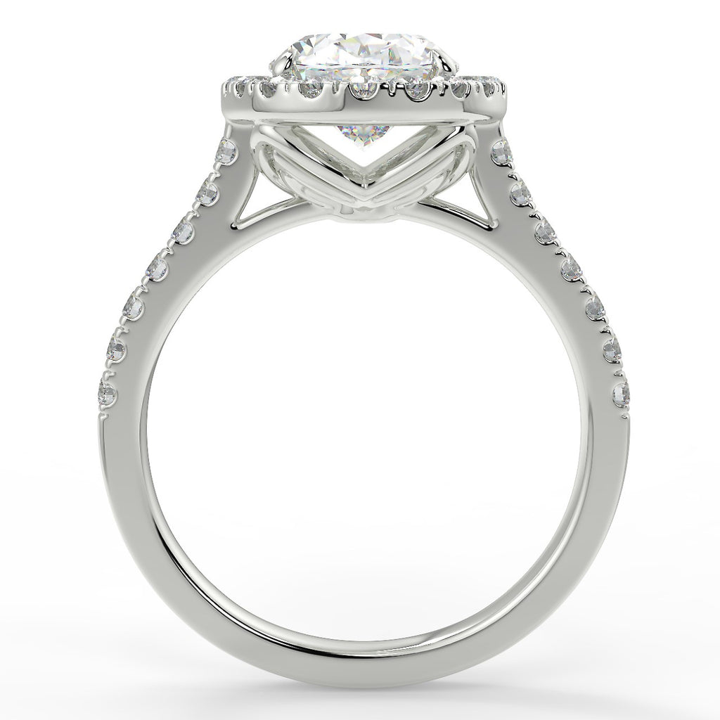 Halo Engagement Ring Featuring 1.91 CT Oval Moissanite 5