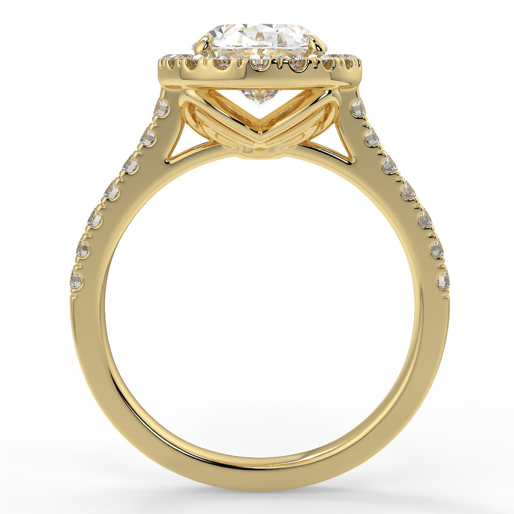 Halo Engagement Ring Featuring 1.91 CT Oval Moissanite 2