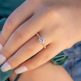 Round Pave Lab Grown Diamond Engagement Ring