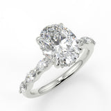 Hidden Halo Engagement Ring Featuring 1.91 CT Oval Moissanite 4