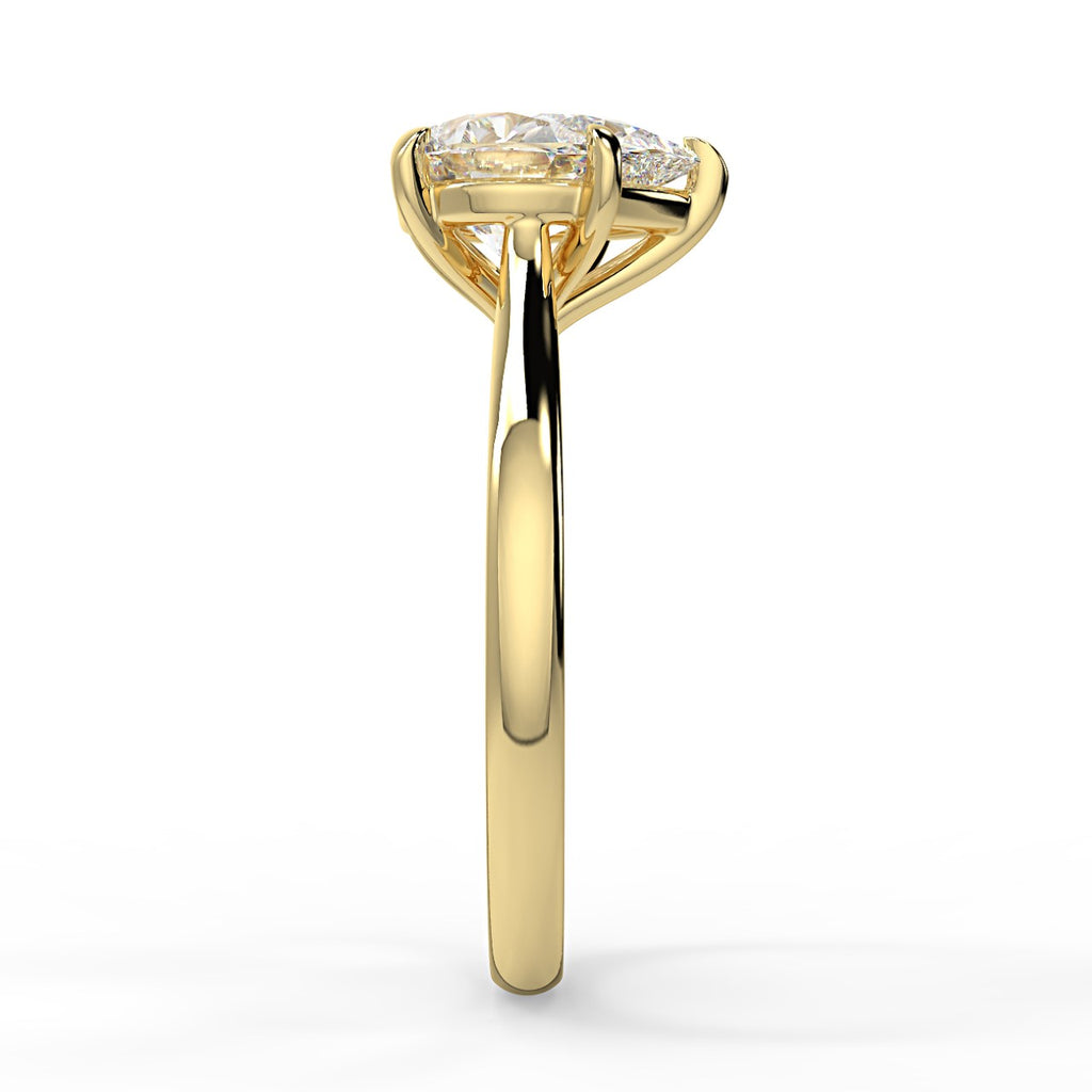 Solitaire Engagement Ring Featuring 1.33 CT Pear Moissanite 3