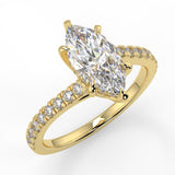 Pave Engagement Ring Featuring 0.90 CT Marquise Moissanite 1