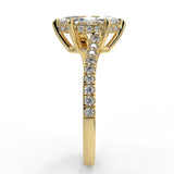 Pave Engagement Ring Featuring 0.90 CT Marquise Moissanite 3