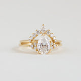 Cluster Engagement Ring Featuring 1.33 CT Pear Moissanite 2