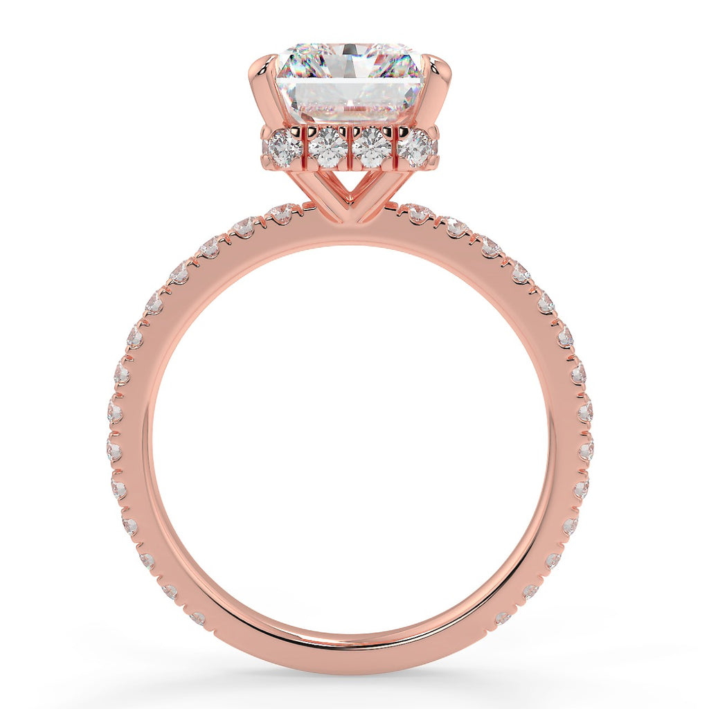 Hidden Halo Engagement Ring Featuring 2.50 CT Radiant Moissanite 8