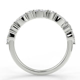 Half Eternity Wedding Band Featuring 0.95 TCW Marquise & Round Moissanite 2