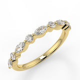 Half Eternity Wedding Band Featuring 0.95 TCW Marquise & Round Moissanite 4