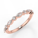 Half Eternity Wedding Band Featuring 0.95 TCW Marquise & Round Moissanite 7