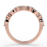 Half Eternity Wedding Band Featuring 0.95 TCW Marquise & Round Moissanite 8