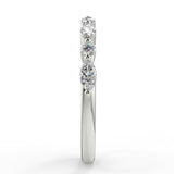 Half Eternity Wedding Band Featuring 0.95 TCW Marquise & Round Moissanite 3