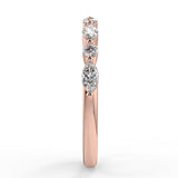 Half Eternity Wedding Band Featuring 0.95 TCW Marquise & Round Moissanite 9