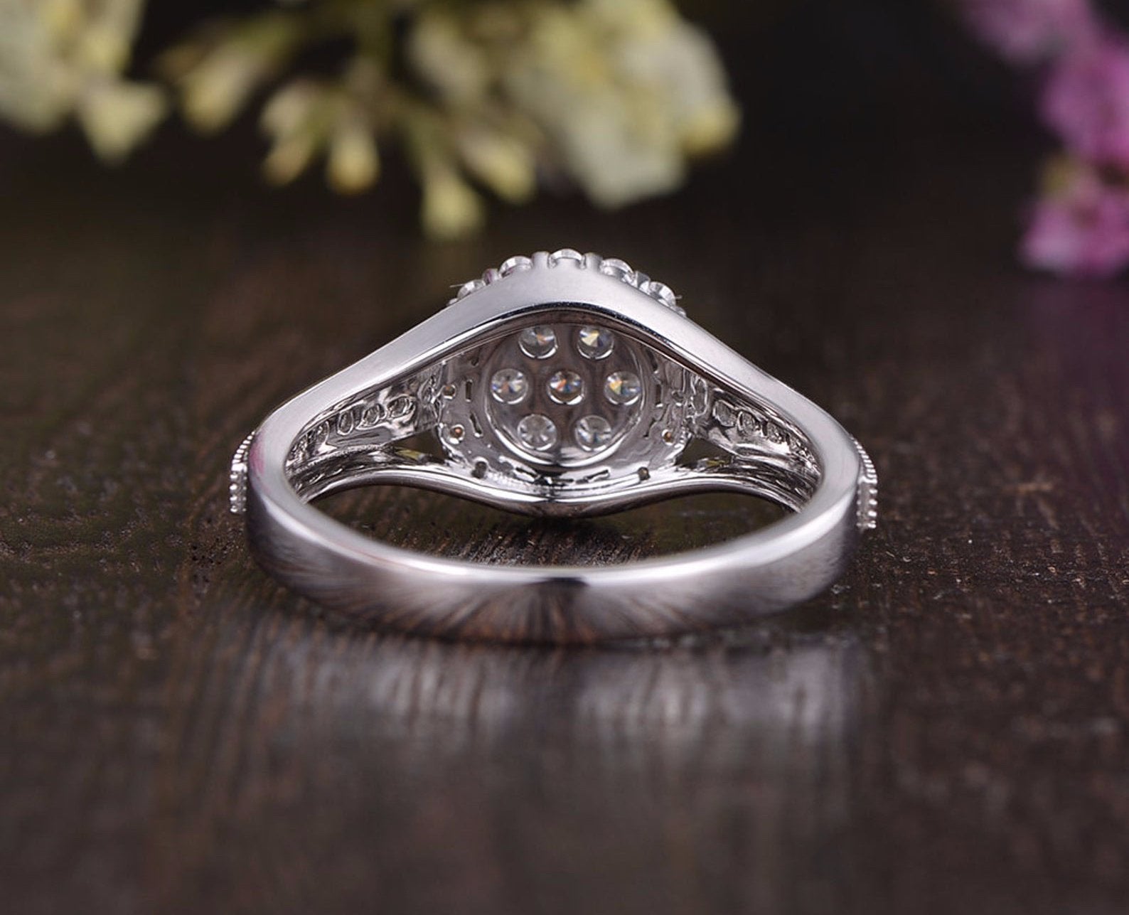 Round Halo & Pave Lab Grown Diamond Engagement Ring